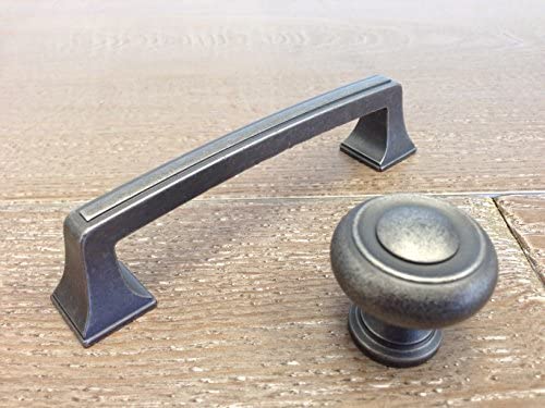 Hanson Cabinet Hardware Drawer Handle Pull 3.75" (96mm) Center-to-Center in Antique Pewter Finish
