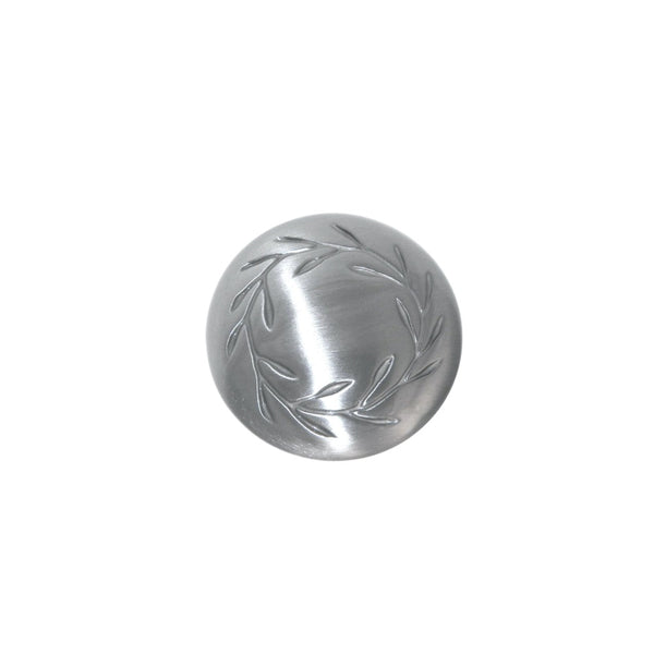 Laurel Leaf Knob in Brushed Satin Knickel Finish