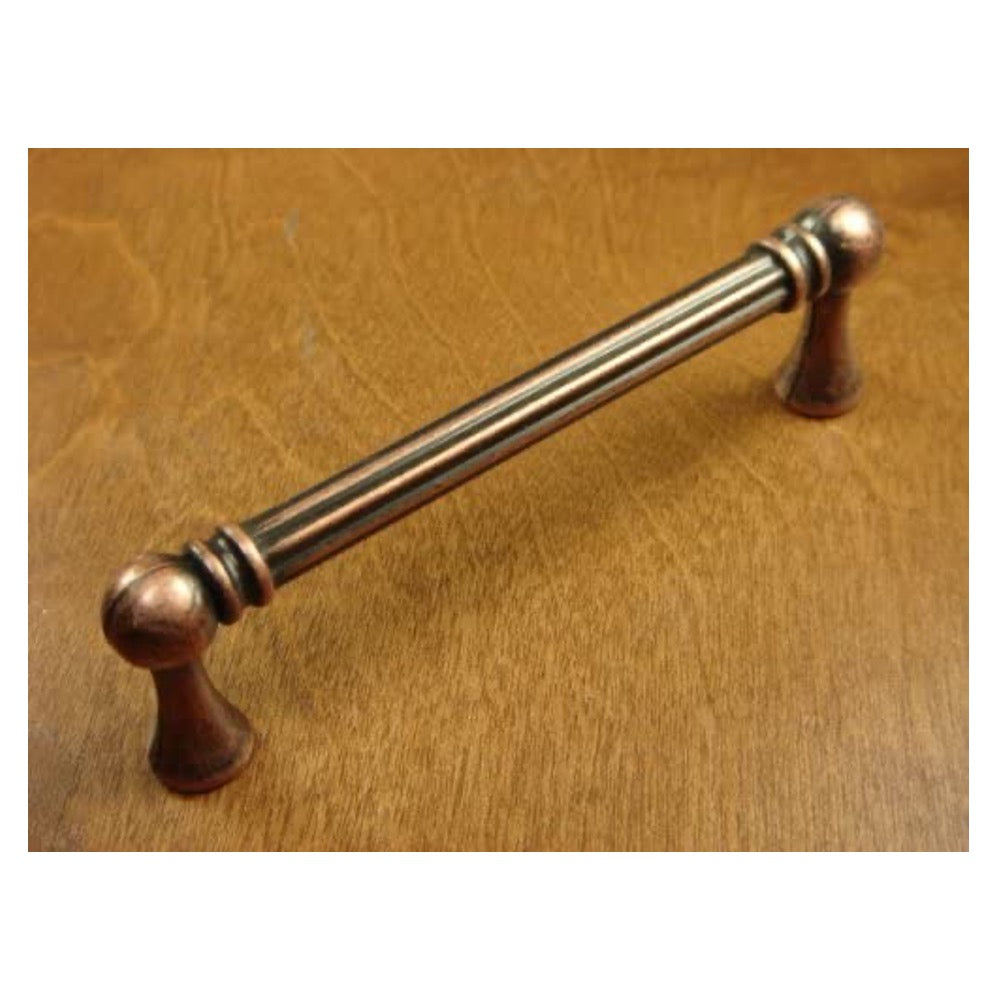 Tudor Cabinet Drawer Handle Pull 3.75" Center-to-Center in Antique Copper Finish